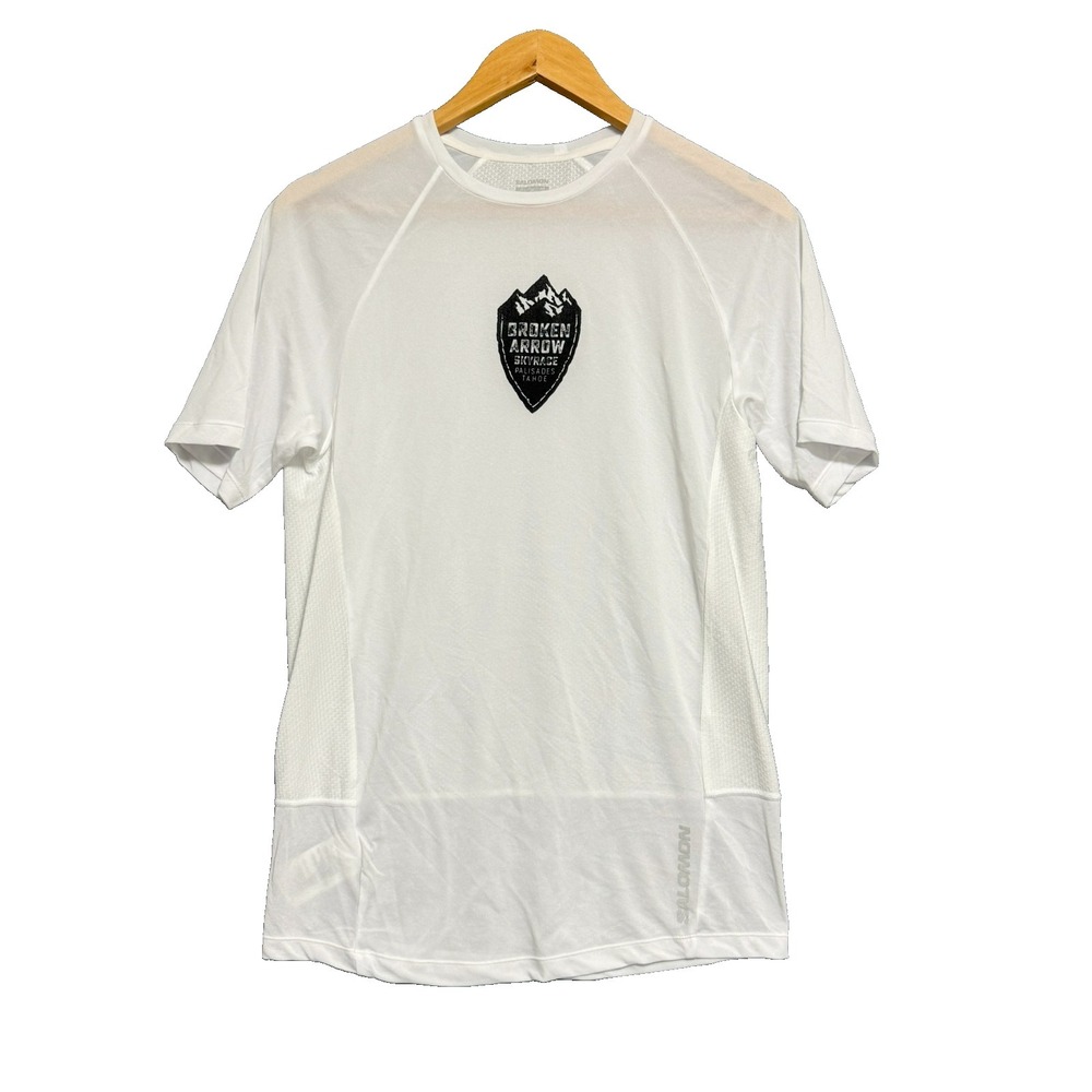 Salomon Broken Arrow Skyrace Running Shirt White Mens Sz M Performance Athletic